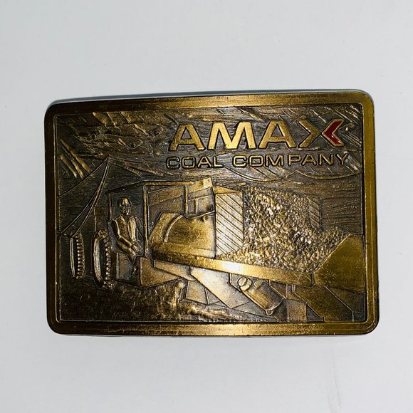 AMAX Coal Company Men's Brass Belt Buckle - Picture 2 of 5